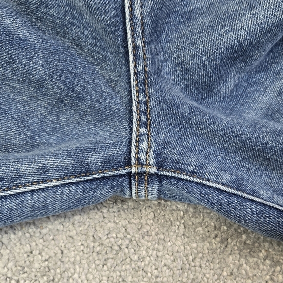 LOFT High Waist Skinny Ankle Jeans Distressed Frayed Raw Hem Stretch, Size 32 - Picture 11 of 11